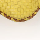 BOTTEGA VENETA INTRECCIATO Hobo Bag Leather Yellow Gold 115653 Auth 132816-17
