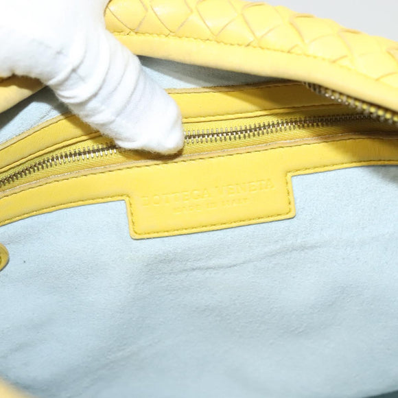 BOTTEGA VENETA INTRECCIATO Hobo Bag Leather Yellow Gold 115653 Auth 132816