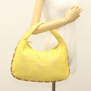 BOTTEGA VENETA INTRECCIATO Hobo Bag Leather Yellow Gold 115653 Auth 132816-23