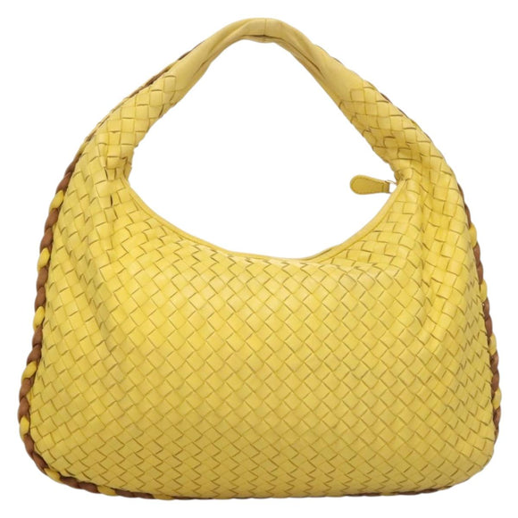 BOTTEGA VENETA INTRECCIATO Hobo Bag Leather Yellow Gold 115653 Auth 132816