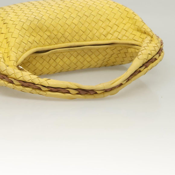 BOTTEGA VENETA INTRECCIATO Hobo Bag Leather Yellow Gold 115653 Auth 132816