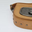 CELINE Shoulder Bag Leather Brown Auth 132824-10