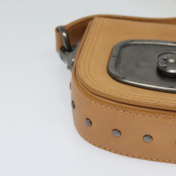 CELINE Shoulder Bag Leather Brown Auth 132824