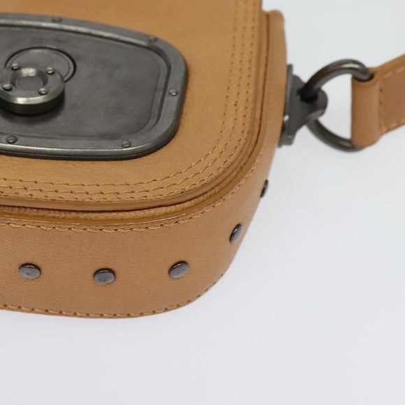 CELINE Shoulder Bag Leather Brown Auth 132824