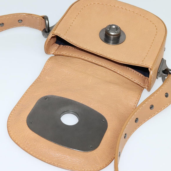 CELINE Shoulder Bag Leather Brown Auth 132824