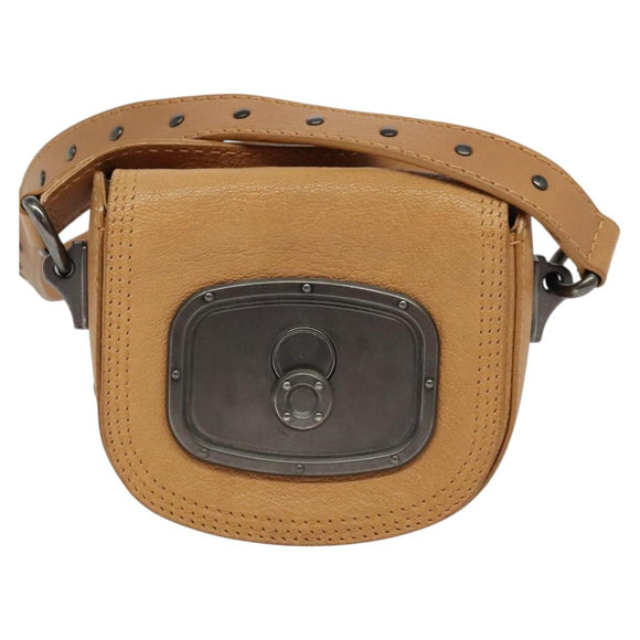 CELINE Shoulder Bag Leather Brown Auth 132824