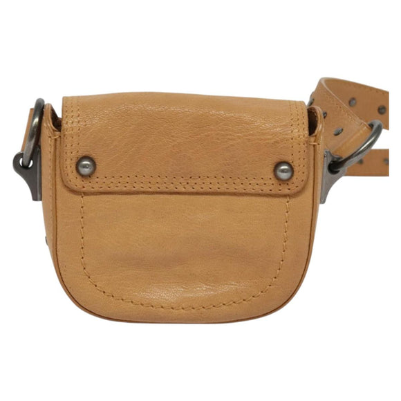 CELINE Shoulder Bag Leather Brown Auth 132824