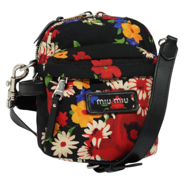 Miu Miu Shoulder Bag Canvas Black Gold Auth 132826