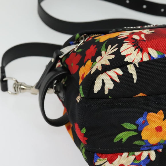 Miu Miu Shoulder Bag Canvas Black Gold Auth 132826