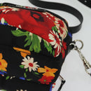 Miu Miu Shoulder Bag Canvas Black Gold Auth 132826-14