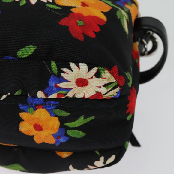 Miu Miu Shoulder Bag Canvas Black Gold Auth 132826