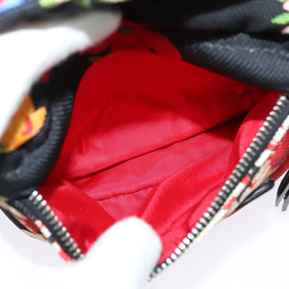 Miu Miu Shoulder Bag Canvas Black Gold Auth 132826