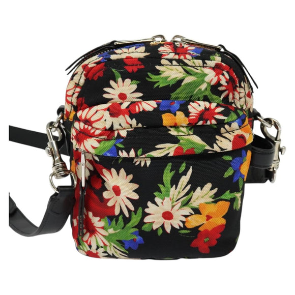 Miu Miu Shoulder Bag Canvas Black Gold Auth 132826