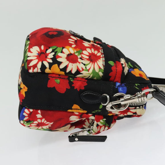 Miu Miu Shoulder Bag Canvas Black Gold Auth 132826