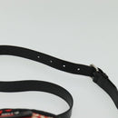 Miu Miu Shoulder Bag Canvas Black Gold Auth 132826-8