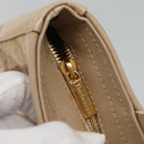 Burberrys Nova Check Hand Bag Wool Leather Beige Gold Auth 132827-15