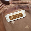 Burberrys Nova Check Hand Bag Wool Leather Beige Gold Auth 132827-16