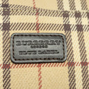 BURBERRY Nova Check Blue Label Bag Canvas Leather Beige Silver Auth 132828-17