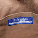 BURBERRY Nova Check Blue Label Bag Canvas Leather Beige Silver Auth 132828-11