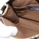 BURBERRY Nova Check Blue Label Bag Canvas Leather Beige Silver Auth 132828-19