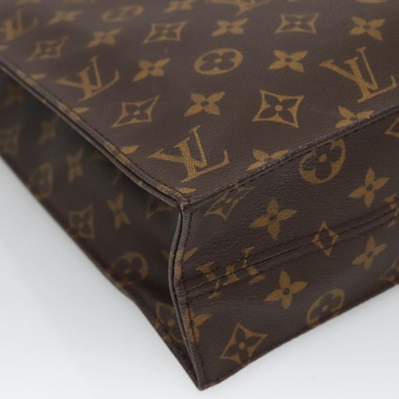 LOUIS VUITTON Monogram Sac Plat Hand Bag M51140 LV Auth 132837