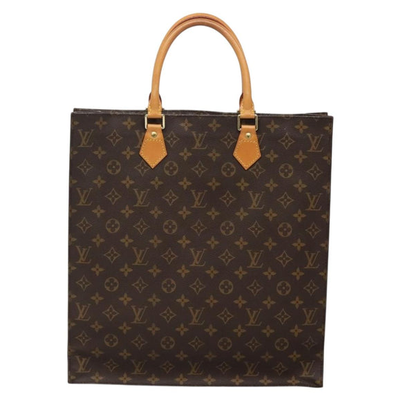 LOUIS VUITTON Monogram Sac Plat Hand Bag M51140 LV Auth 132837
