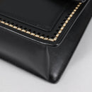 Salvatore Ferragamo Gancini Hand Bag Leather 2way Black Gold Auth 132847V-15