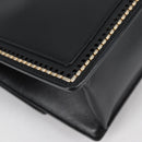 Salvatore Ferragamo Gancini Hand Bag Leather 2way Black Gold Auth 132847V-16