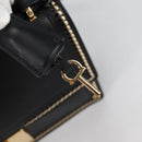 Salvatore Ferragamo Gancini Hand Bag Leather 2way Black Gold Auth 132847V-18