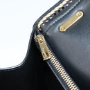 Salvatore Ferragamo Gancini Hand Bag Leather 2way Black Gold Auth 132847V-28