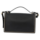 Salvatore Ferragamo Gancini Hand Bag Leather 2way Black Gold Auth 132847V-3