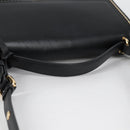 Salvatore Ferragamo Gancini Hand Bag Leather 2way Black Gold Auth 132847V-8