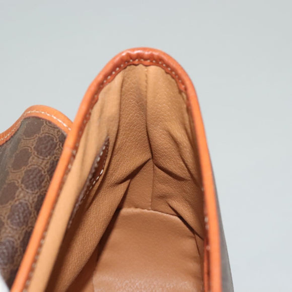 CELINE Macadam Canvas Hand Bag PVC Leather 2way Brown Gold Auth 132850