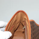 CELINE Macadam Canvas Hand Bag PVC Leather 2way Brown Gold Auth 132850-21