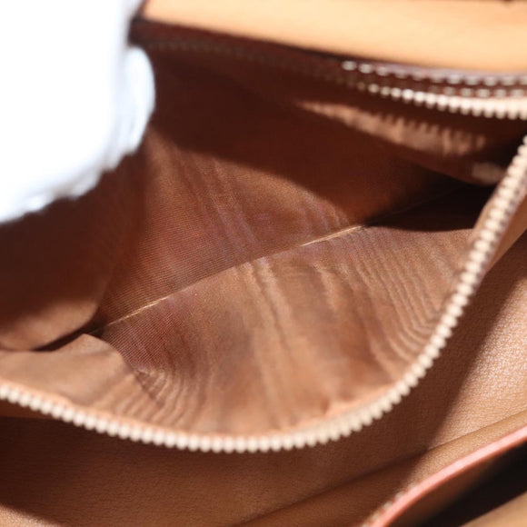 CELINE Macadam Canvas Hand Bag PVC Leather 2way Brown Gold Auth 132850