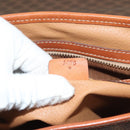 CELINE Macadam Canvas Hand Bag PVC Leather 2way Brown Gold Auth 132850-12