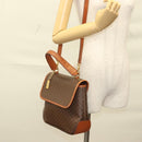 CELINE Macadam Canvas Hand Bag PVC Leather 2way Brown Gold Auth 132850-23
