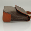CELINE Macadam Canvas Hand Bag PVC Leather 2way Brown Gold Auth 132850-3