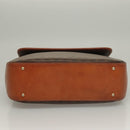 CELINE Macadam Canvas Hand Bag PVC Leather 2way Brown Gold Auth 132850-5