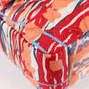 CHANEL Matelasse Chain Shoulder Bag Nylon Orange Silver CC Auth 132851M-16