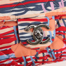 CHANEL Matelasse Chain Shoulder Bag Nylon Orange Silver CC Auth 132851M-20