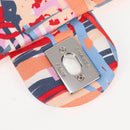 CHANEL Matelasse Chain Shoulder Bag Nylon Orange Silver CC Auth 132851M-10