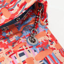 CHANEL Matelasse Chain Shoulder Bag Nylon Orange Silver CC Auth 132851M-22