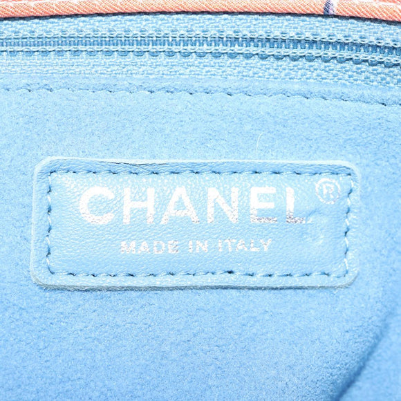 CHANEL Matelasse Chain Shoulder Bag Nylon Orange Silver CC Auth 132851M