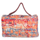 CHANEL Matelasse Chain Shoulder Bag Nylon Orange Silver CC Auth 132851M-2