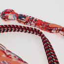 CHANEL Matelasse Chain Shoulder Bag Nylon Orange Silver CC Auth 132851M-14