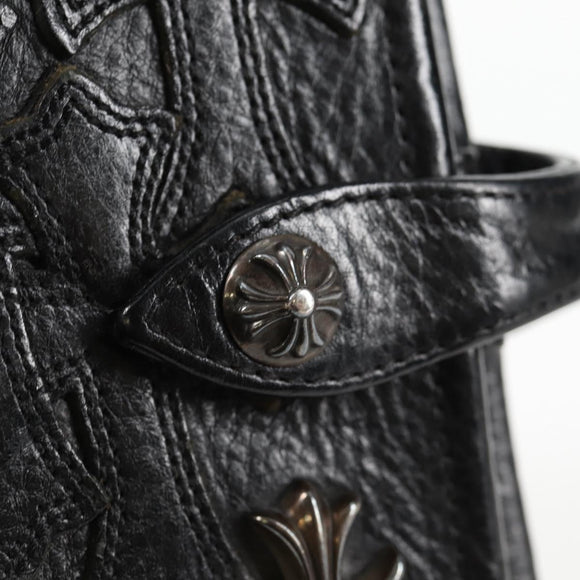 Chrome Hearts Day Planner Cover Leather Black Auth 132856M