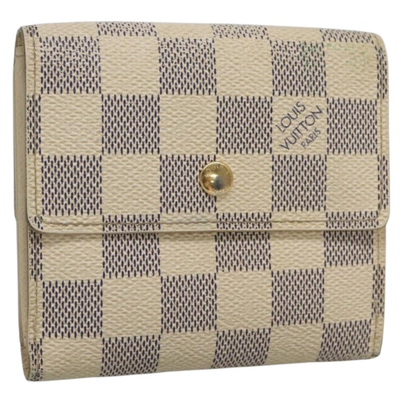 LOUIS VUITTON Damier Azur Portefeuille Elise Trifold Wallet N61733 Auth 132860