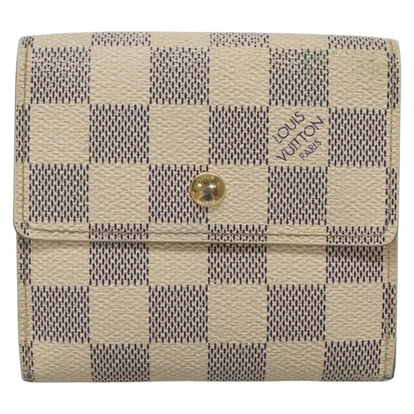 LOUIS VUITTON Damier Azur Portefeuille Elise Trifold Wallet N61733 Auth 132860