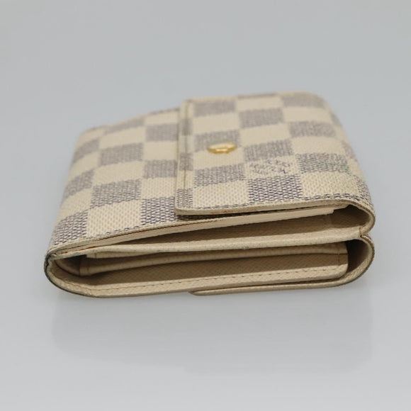 LOUIS VUITTON Damier Azur Portefeuille Elise Trifold Wallet N61733 Auth 132860